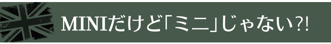 MINIだけど”ミニ”じゃない？！